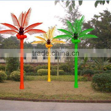 Home Garden Decorative 16.5ft Height Outdoor Artificial Green Flashing LED Solar Lighted up Date Palm Trees With Bark EDS06 1417 photo-2