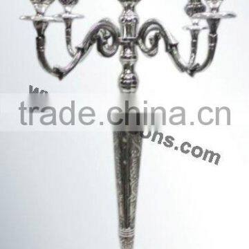 Wedding Silver Candelabra 5 Arm Candelabra / Aluminium Candelabra for Decoration 90 Cms photo-2