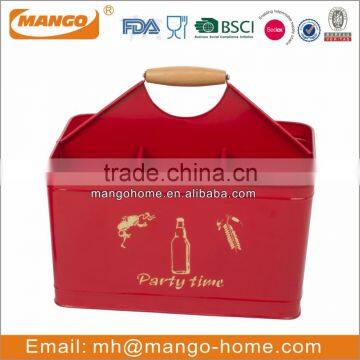 Galvanized Sheet Material Beer Ice Bucket With 6 Grid photo-4