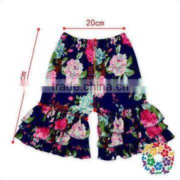 Green Clover Printed Boutique Triple Ruffles Girls Shorts Wholesale Baby Ruffle Shorts photo-2