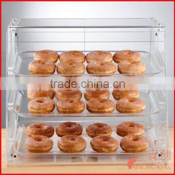 3 Tires Acrylic Doughnut Display Case Bakery Display Cabinet photo-2