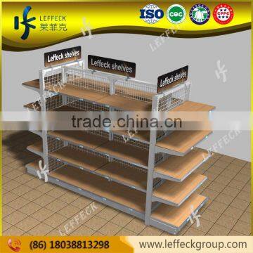 Hot sale wood shelves design clothes gondola shelving