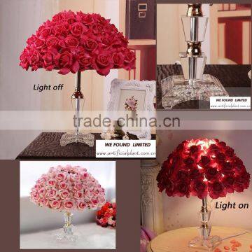WEFOUND Romantic Wedding Roses Led Decoration Flower Light Candlestick photo-4