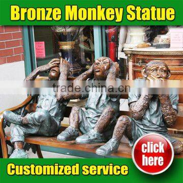 Popular Design See No Evil Monkey Statue japan with 15 years Foundry