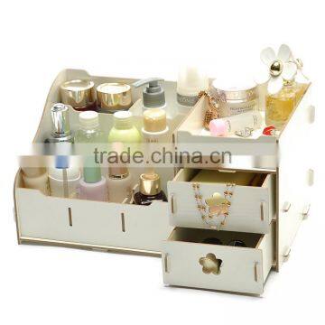 The desktop wooden makeup box Korean DIY cosmetics containing wood cosmetic organizer