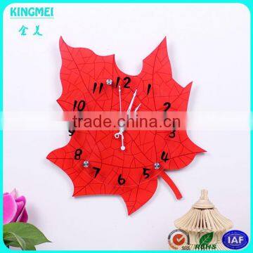 Lovely Design Wall Clock Acrylic Diy Green Leaves Shape Wall Clock photo-2