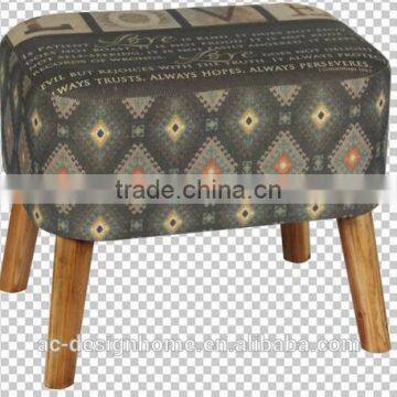 RECTANGULAR PU LEATHER/WOODEN STOOL