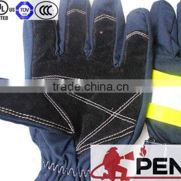 Fire Fight Gloves Elastic Cuff Good Grasping Cowhide Palm Colorful Flame Retardant Hand Fingers Protected Preventing Burnt photo-4