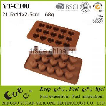 silicone chocolate mould with heart shape