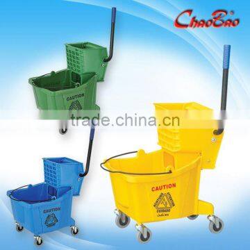 36L Large Capacity Plastic Single Mop Wringer Trolley