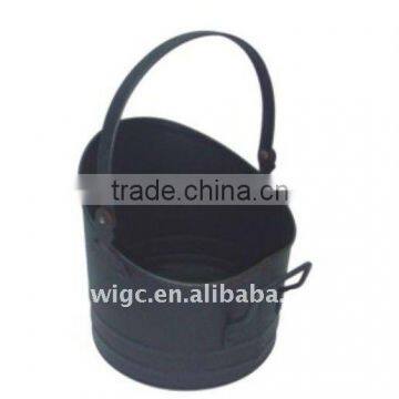 traditional black iron coal bucket