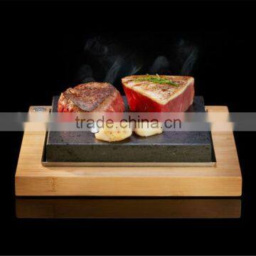 2017 Bamboo rectangular barbecue tray with groove