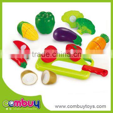 Hot sale kids pretend play set game plastic cutting vegetables toy