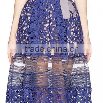 Honeycomb Mesh With Textured Lace Transparent Trims Skirt photo-2