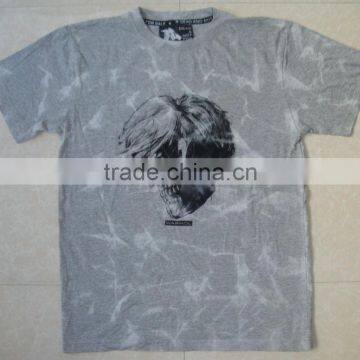 2013 latest design mens fancy t-shirt, wash effected t-shirt with print.