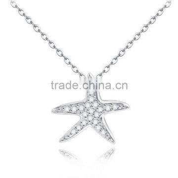 925 Sterling Silver Starfish Pendant Necklace photo-2
