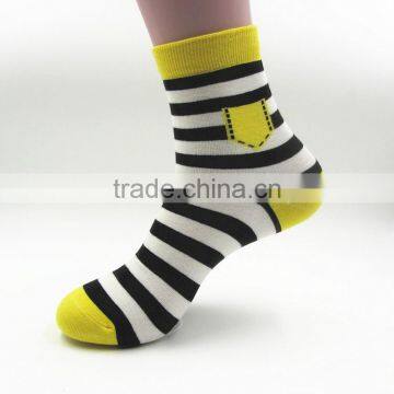 Custom Logo Striped Top Quality Fashionable Cotton Mens Socks