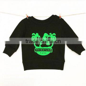 2017 Latest Design OEM Children Custom Kids Printing Children's Boutique Black Printed Short Sleeve Cotton Cheap Child T-shirt photo-2