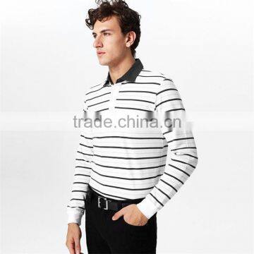 Wholesale polo shirt in china black and white striped 100% polo t-shirt