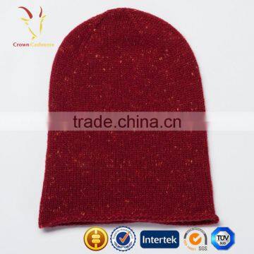 Red Fashion 100% Cashmere Beanie Hat for Men photo-4