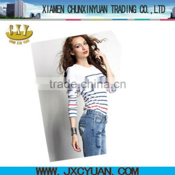 fashion navy stripe long sleeve t shirts for women and girls