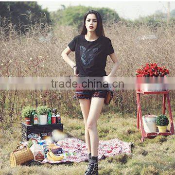 Custom Wholesale Dry Fit Design Style Women Fashion Casual T-shirt and Student Short Sleeved Print T-shirt photo-6