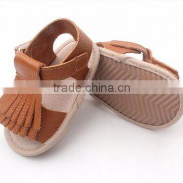 Wholesale Shoes Baby Moccasins Sandals Rubber Sole Leather Baby Sandals photo-5