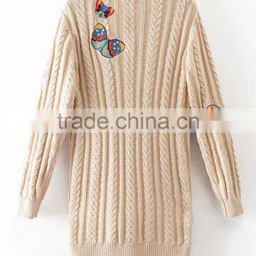 Runwaylover EY1045C Hot Sale 2017 Ladies Fashion Knitted Embroidery Coats photo-4