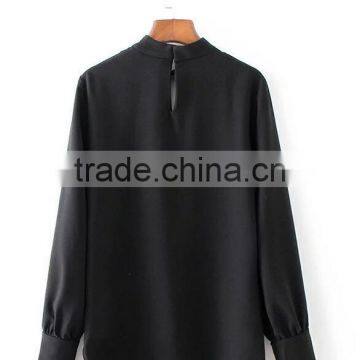 Runwaylover EY2376B Ladies 2017 Deep V-Neck Sexy Pure Color Blouse photo-6