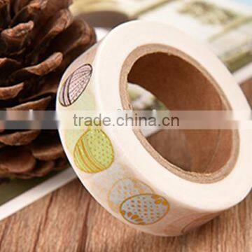 1.5cm*10m Japan Washi Tape Gold Stamping Eggs Pattern Adhesive Paper Tape Colors Paper Tape photo-3