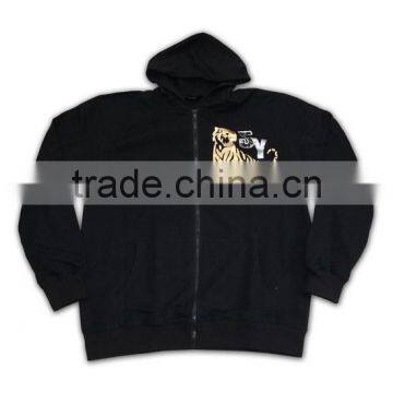China Manufacture High Quality Black Fashionable Mens Plain Colored Hoodies photo-4