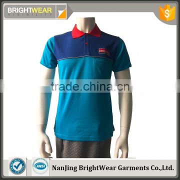 China factory button closure cotton mens pique contrast safety polo shirt