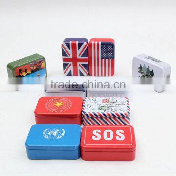 R1837H Manufacturer square tin box metal storage box wholesale gum tin box