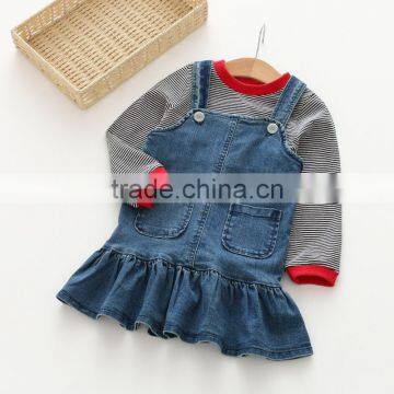 High quality casual style wholesale girls kids denim dress