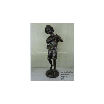 Small Cast Bronze Little Boy Sculpture