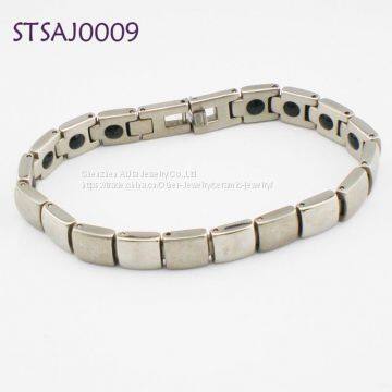 Eco-friendly Zinc White Gold Magnetic Bracelet For Ladies