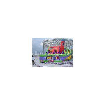 Great  Inflatable Slide Paradise With Castle / Turning For Kids Sliding Fun