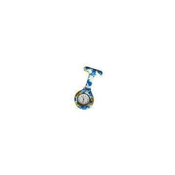 Mini Blue And White Porcelain Print rubber Nurse Fob Watches Lightweight