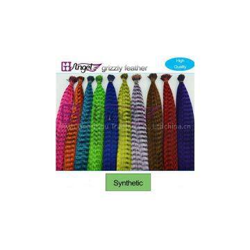 Synthetic Grizzly Feather Multicolor I Tip Micro Rings Hair Extensions