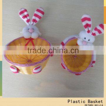 Festival and home decoration lovely handmade plastic basket