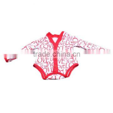 2016 newest infant valentines rompers red love print baby rompers knitted cotton newborn baby long sleeve rompers