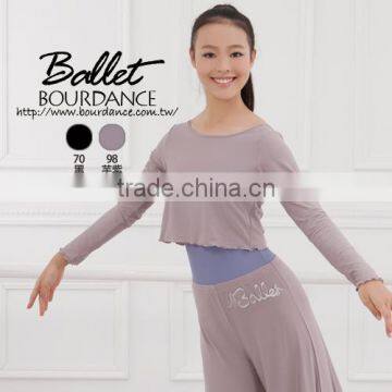 Ballet rolled hem long sleeves top