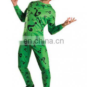 The high quality mans riddler costume beautiful halloween fancy dress costume AGM2433