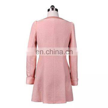 New Arrival Round Collar Double Breasted Medium Long Winter Coats