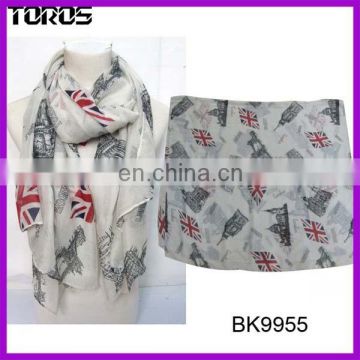 2014 newest shawl wholesale women printed american flag scarf