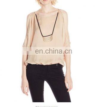 Best sell facory bulk order ladies blouse ladies top fashion blouse