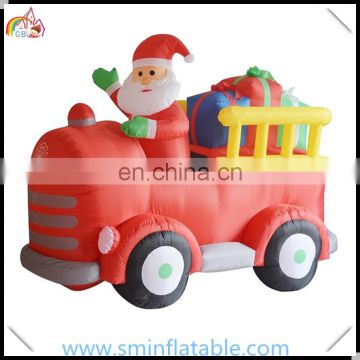 wholesale inflatable santa claus , inflatable santa truck with christmas gift for promotion from china supplier