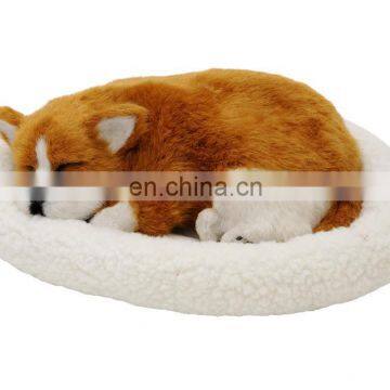 2014 Top New Fashion simulation animal Snoring & breathing dog plush toys