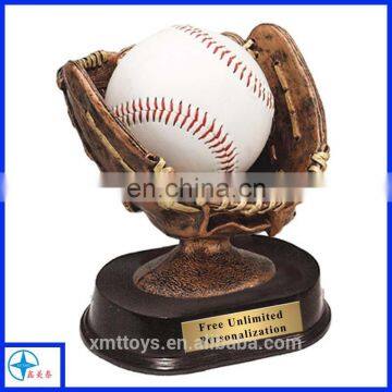 resin softball glove and softball trophy