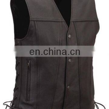 Men's Single Back Panel Leather Vest